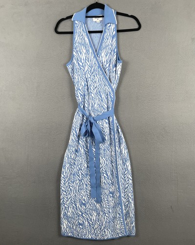 Diane von Furstenberg Kleid Damen Medium Wickeloptik ärmellos Gürtel Zebramuster