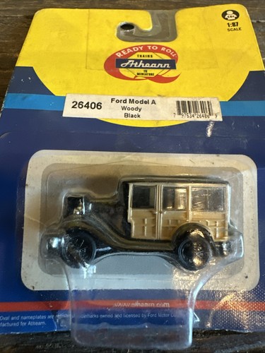 Ford Modelo A Woody Athearn escala HO #26406 - ¡Negro 1:87 Nuevo en paquete! | Condition: New