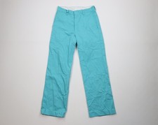 Vintage 70s Streetwear Womens 27 Faded Flared Wide Leg Chino Pants Blue USA