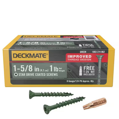 #8 X 1-5/8 In. Green Exterior Self-Starting Torx Flat-Head Wood Deck Screws (1 L