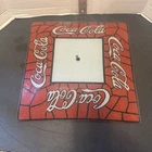 VTG Coca Cola Tiffany Style Lamp Ceiling Light Shade Stained Glass Square Red
