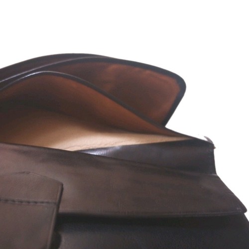 Italian Checkbook Wallet Gold Fleur De Le Black Leather Italy Calfskin Vintage - Picture 20 of 23