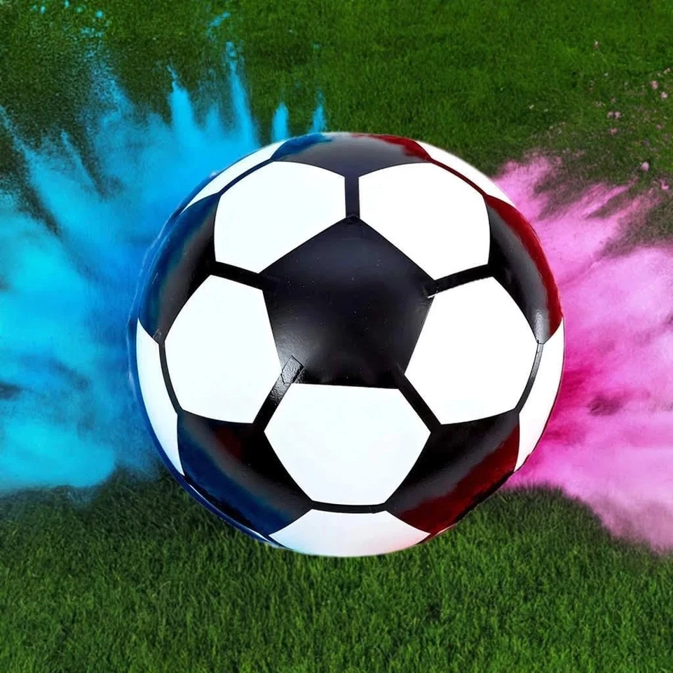 Pelota de fútbol de revelación de género para bebé en polvo rosa o azul Aus Seller Foto 3 de 4