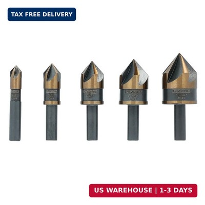 DEWALT Countersink Drill Bit Set for Wood, Metal, Plastic, 5 Pc,1/4, 3/8, 1/2, 5