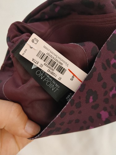 Victoria's Secret Purple Animal Love Cloud Ruched Sport Bra Size Small NEW - Picture 5 of 18
