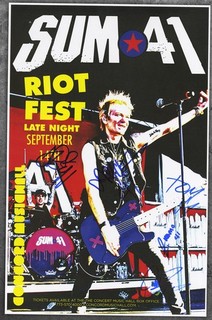 Sum 41 autographed concert poster Frank Zummo Dave Baksh Deryck Whibley