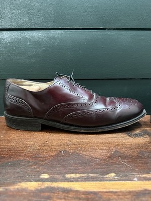Bostonian Impression Oxford Wingtip Brogue Leather Dress Shoes Burgundy 12 D/B