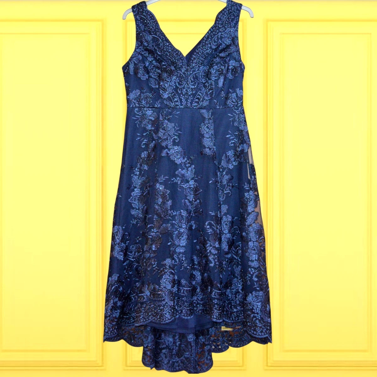 chinese dress ladies Barely There Lace Dress Blue