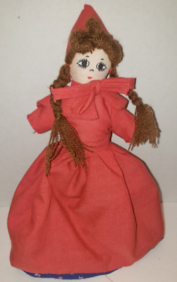 Vintage Little Red Riding Hood Wolf Grandma Topsy Turvy Cloth Doll 3 in 1