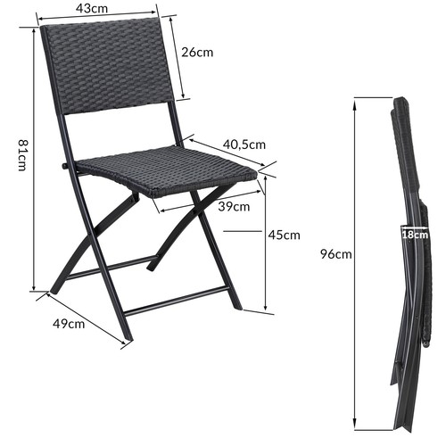 CASARIA® Klappstuhl Gartenstuhl Klappbar Polyratten Camping Garten Balkon Stuhl - Bild 3 von 9