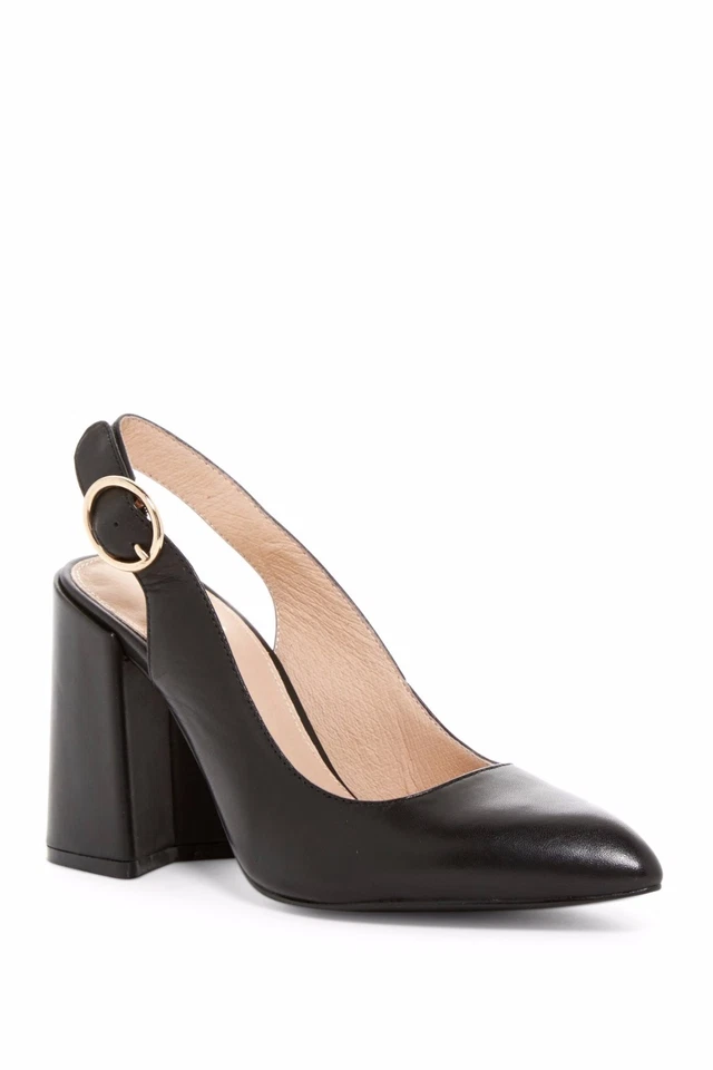 SHELLYS LONDON Chester насос новый в коробке слинга каблук черная кожа или блестящий $159 - Изображение 4 из 4