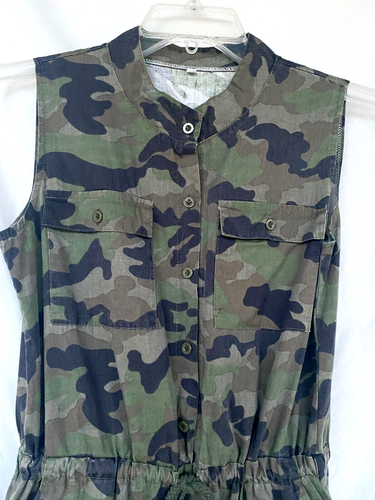 ARMY GREEN..CAMOFLAUGE CAMO..COTTON..ONE PIECE..JUMPSUIT..NWOT..MED - Picture 2 of 4