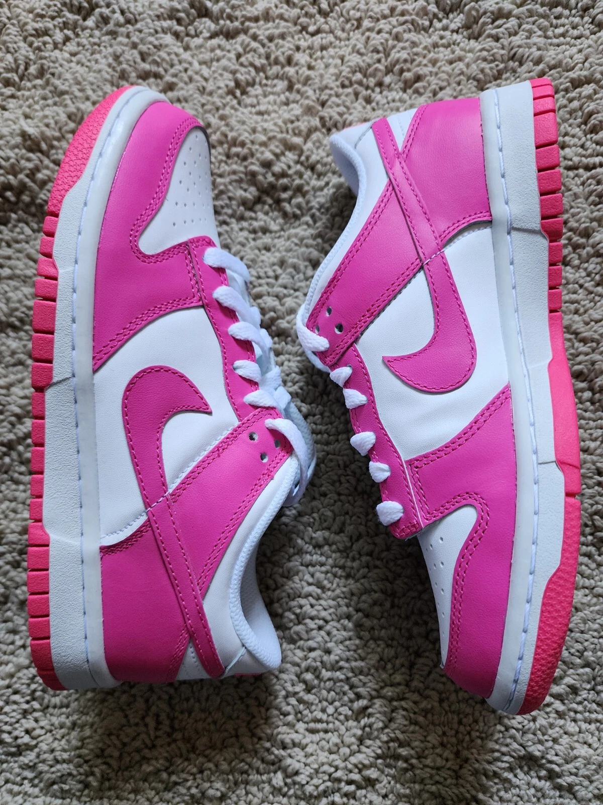 Nike Dunk Low bianche laser fucsia nuove taglia 5 anni