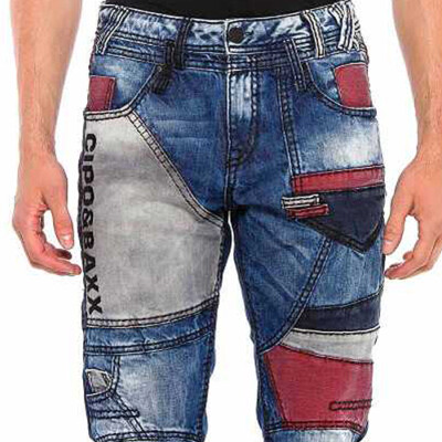 Cipo & Baxx PENTAGON Herren Jeans Denim Straight Cut Blau CD574 alle Gr. Neu
