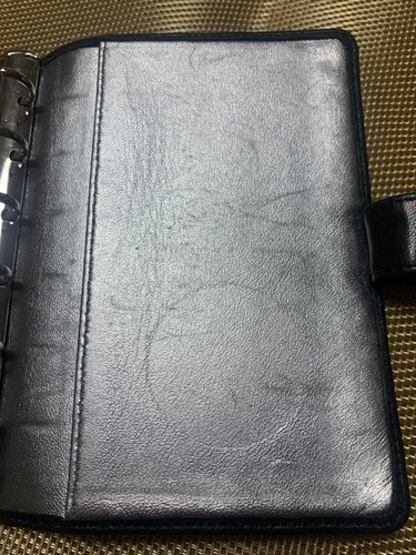 Auth CHANEL Mademoiselle Coco Mark Notebook Cover Leather Black Hardware Silver - Picture 11 of 18