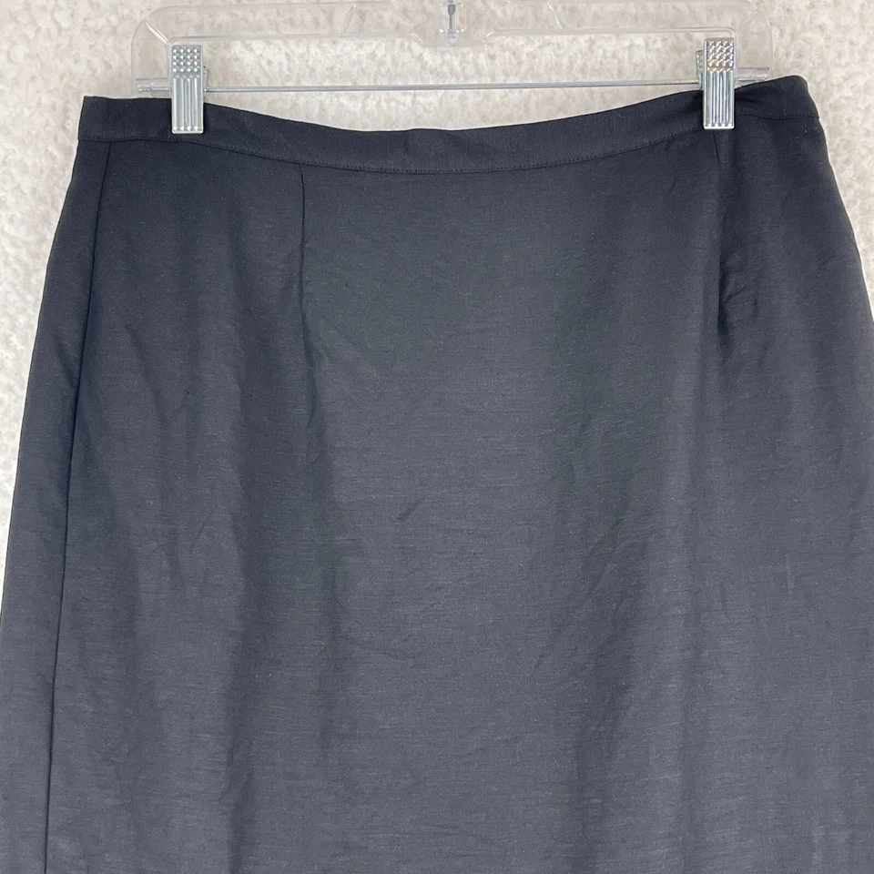 Falda Dressbarn Línea A Mujer Talla 14 Negra Floral Bordada Lino Festoneado Foto 2 de 4