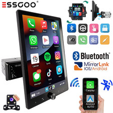 10" Single Din Touch Screen Stereo Bluetooth Car Radio Apple/Android Carplay CAM