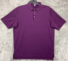 Peter Millar Men's Polo Shirt Purple XL Stripe Stretch Performance Competition