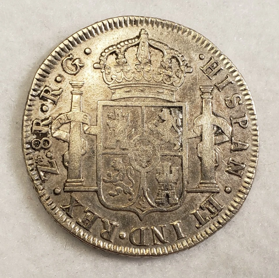 1821 Zs Spanish Colonial Mexico War Of Independence Silver 8 Reales - Image 2 of 4