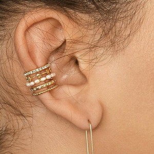 pearls cuff piercing earcuff ear pearl earrings shape without clip
