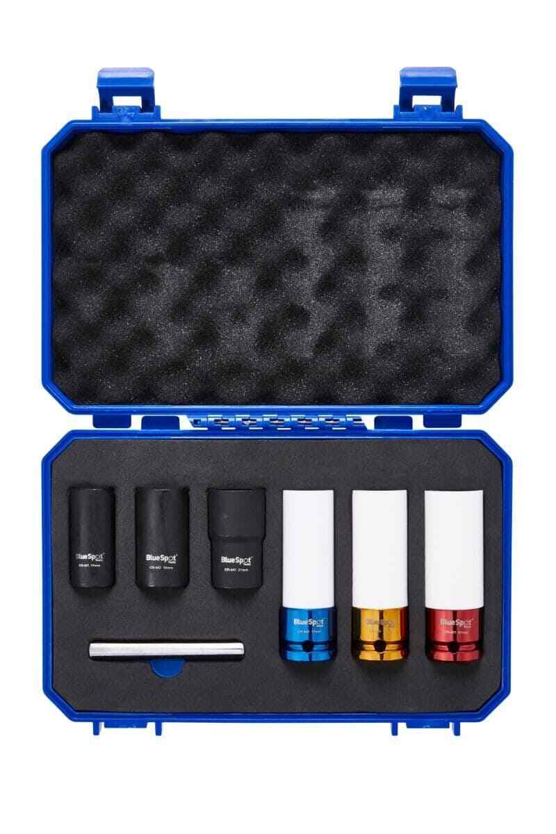 Blue Spot 01572 Tools Wheel Nut Impact Socket Set 17 - 19mm 7 Piece 1/2D