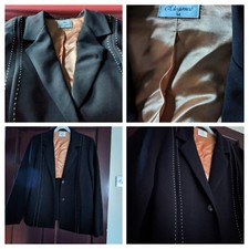 Women's Short Casual Smart Work Formal Jacket Just Elegance 14 Black Lined Fab