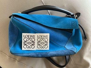 LOEWE Shoulder puzzle bag Blue Navy Silver Hardware Leather Authentic | eBay