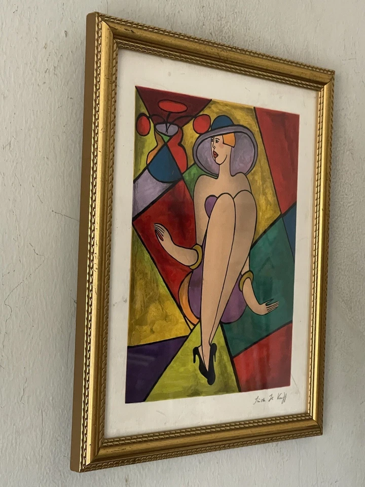 ORIGINAL LINDA LE KINFF VINTAGE MODERN FIGURATIVE LITHOGRAPH FRENCH WOMAN MODEL - Image 3 of 4