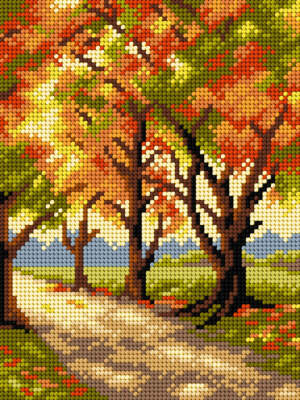 Orchidea Needlepoint canvas for halfstitch without yarn Autumn Trees 3267F