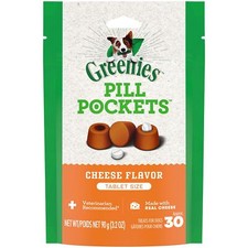 GREENIES Pill Pockets Dog Treats Cheese Flavor 30 Count Pack of 6 Tablets