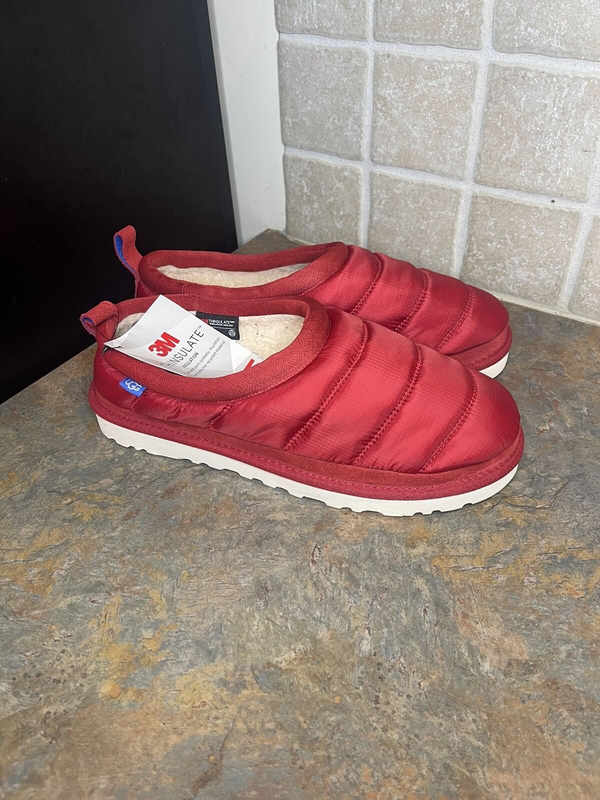 UGG Tasman LTA Puff 3M Sheepskin Outdoor Slipper Shoes Red 1127735 Men’s Sz.11