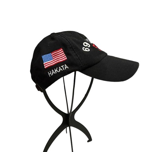 Cappellino da baseball 6918th S.S. Hakata bandiera Giappone e Stati Uniti ricamato nero regolabile - Foto 7 di 10