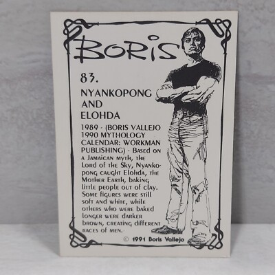 1991 Boris Vallejo #83 Nyankopong And Elohda Fantasy Art Trading