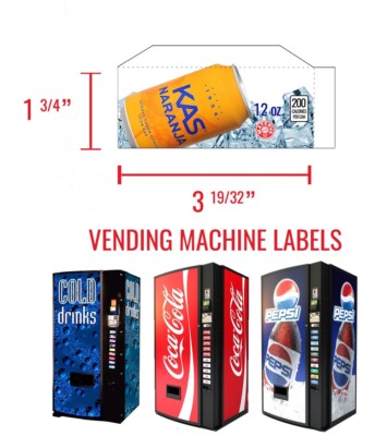 (1) Vending Machine Label - Materva Kas Naranja - 12 oz - Flavor Strip