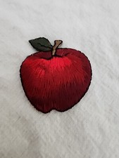 Cute Sweet Red Apple Iron Or Sew Patch 1" 1" New Vintage 