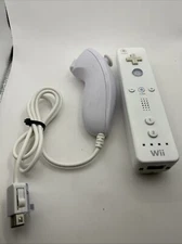 Official Nintendo Wii Remote Wiimote Controller White RVL-003 + Nunchuk RVL-004