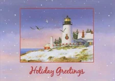 Holiday Greetings Lighthouse 18 Coastal Boxed Christmas Cards
