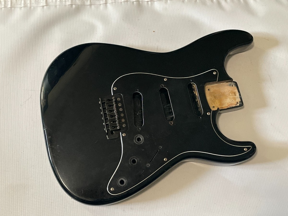 1987 Japan Charvel Jackson Model 1A Semi Loaded Black Guitar Body