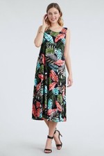 JOSTAR Slinky Travel Knit Full Length Sleeveless TANK DRESS Size Large  