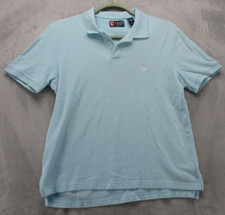 Chaps Polo Shirt Men's Large Light Blue Solid Color 100 Cotton
