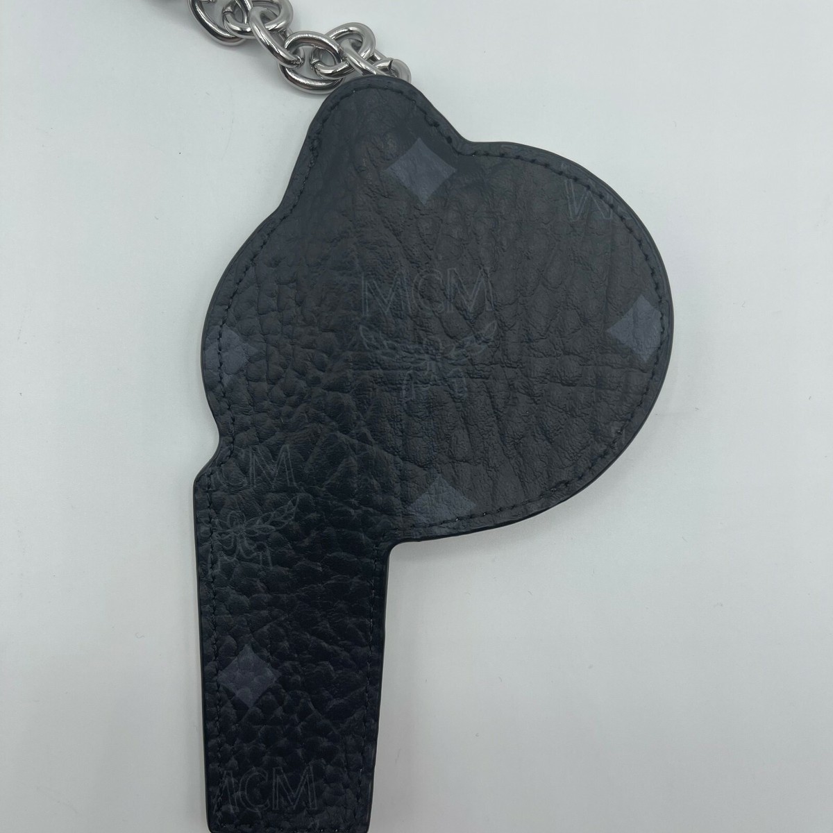 $185 MCM White/Green Leather Black Visetos Whistle Charm Key $185 MCM White/Green Leather Black Visetos Whistle Charm Key
