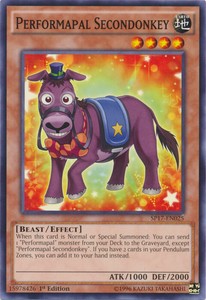 Performapal Secondonkey - SP17-EN025 - Common - 1st Edition x3 - Near Mint