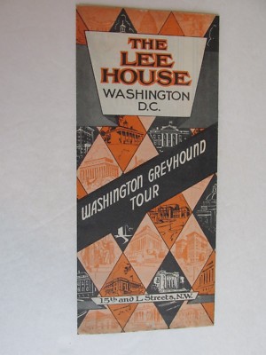 sba138 Vintage Greyhound Vacation Tours The Lee House Washington DC nice Map