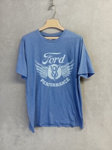 Ford Shirt Performance Mens XL Blue V8 Open Road Brand - Afbeelding 1 van 8
