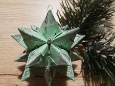 Bascetta Stern, Stern fertig gefalten, mint, Weihnachten, Baumschmuck, Deko, 