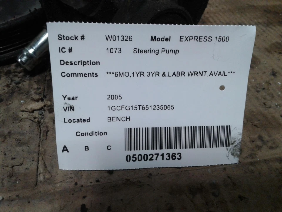Bomba de dirección asistida usada se adapta a: camioneta Chevrolet Express 1500 2005 6,0 grado A Foto 4 de 4