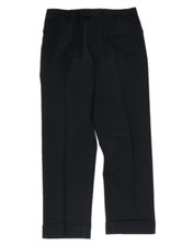 Prada Men Dress Pants Size Small IT 46 Navy Blue Poly Stretch Trousers Cuffed