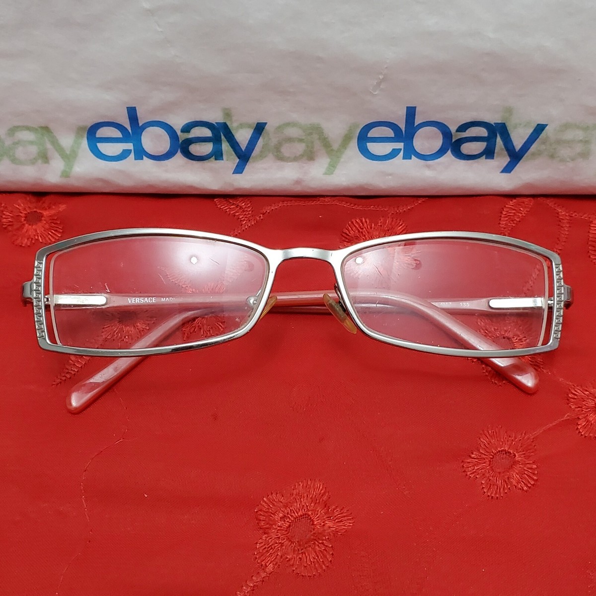 ✅️⭐️ VERSACE Silver / Red Caramel 51¤17 135 Unisex 