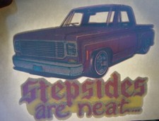 Chevy Stepside Lowrider Pickup Truck 1970s Vintage Iron On Transfer B-6