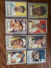 8 Topps Baseball Cards From The Iconic 1952 Set.  Lower Grade Condition Varies
